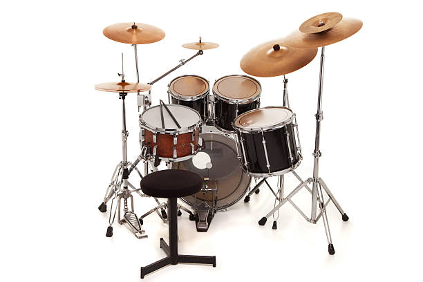 Drums Drum Set Isolated on White  bass drum photos stock pictures, royalty-free photos & images