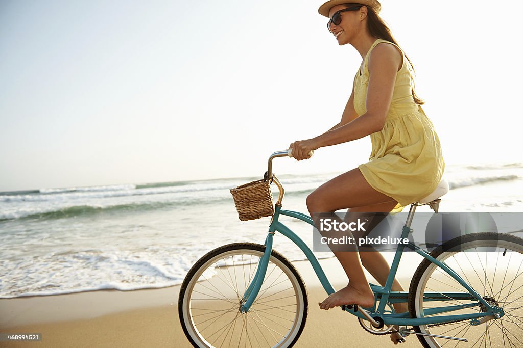 Genießen Sie einen entspannten Strand-cycle - Lizenzfrei Strand Stock-Foto