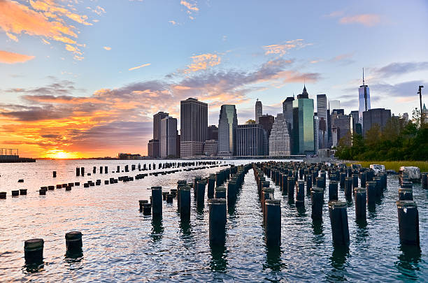 istock View of Manhattan skyline at sunset. 468994618