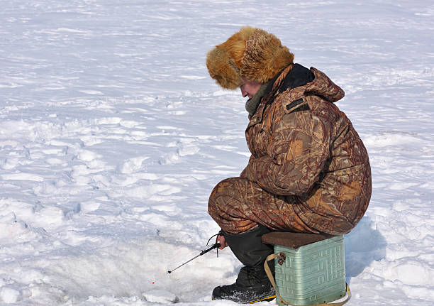 istock Fisherman on ice fishing 469000090