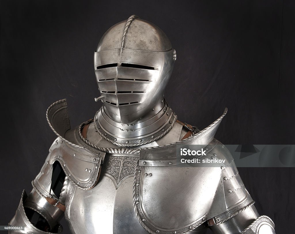 Armour Armour of the medieval knight. Metal protection of the soldier against the weapon of the opponent Ancient Stock Photo