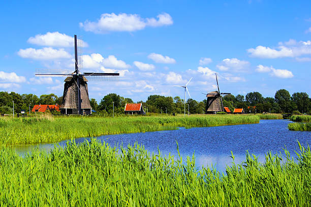 istock Windmills along a canal near Alkmaar, Netherlands 469002122