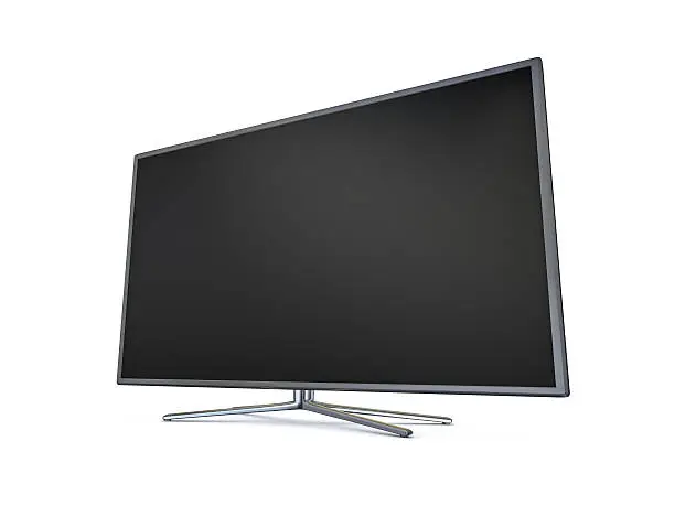 Flatscreen television monitor Monitor, Display isolated on white background. 3D render