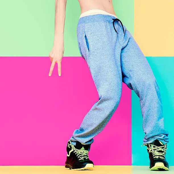 Dancer's feet on bright background. Dancing, Active, Sport, Fashion