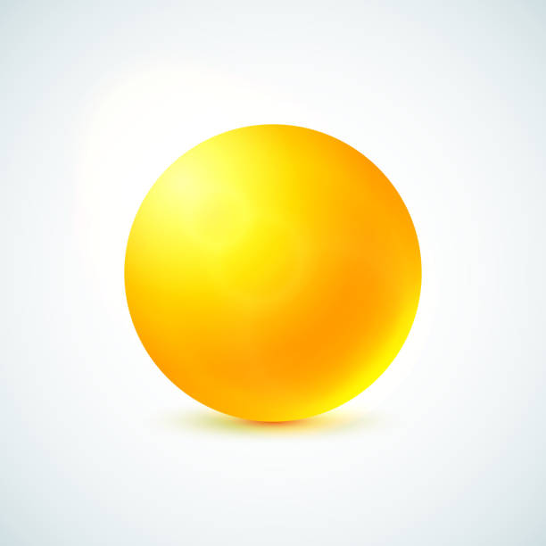 Yellow Glossy Sphere Isolated On White Stock Illustration