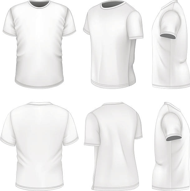 istock All six views men's white short sleeve t-shirt 469004959