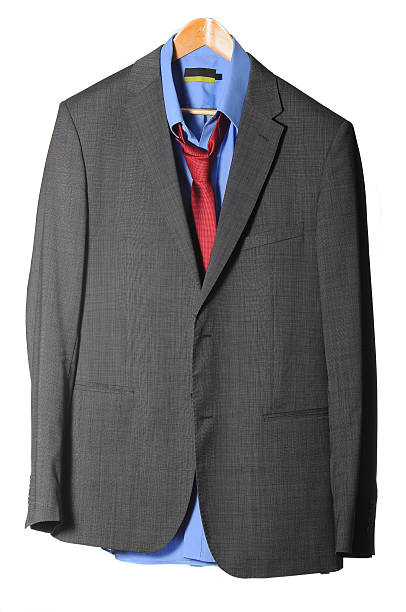 istock Mens formal suit and shirt  on isolated white background 469005639