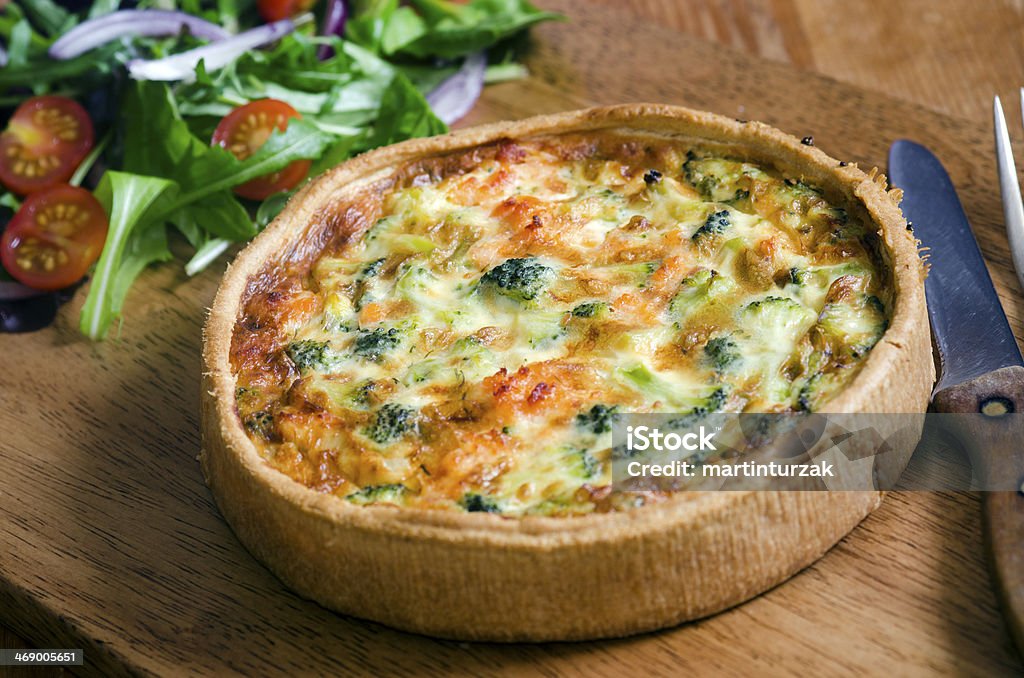 Salmon Quiche Lochmuir smoked salmon and broccoli quiche Quiche Stock Photo