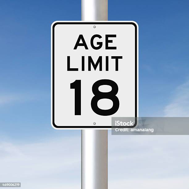 Age Limit At 18 Stock Photo - Download Image Now - 18-19 Years, Number 18, Blue