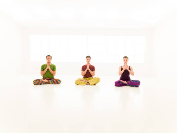 istock three casual people yoga class 469007807