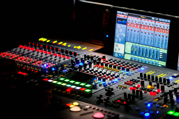 istock Mixing console, or audio mixer,shallow dof 469008048