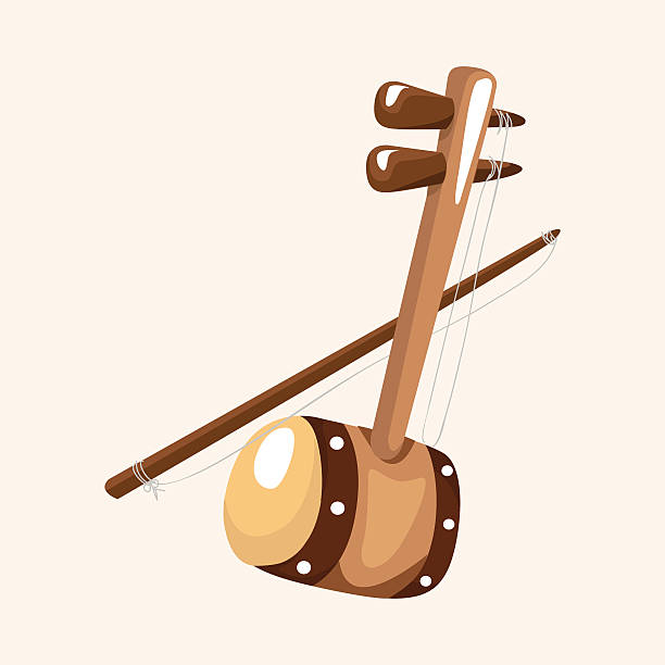 ilustrações, clipart, desenhos animados e ícones de instrumento dos elementos temáticos erhu - erhu