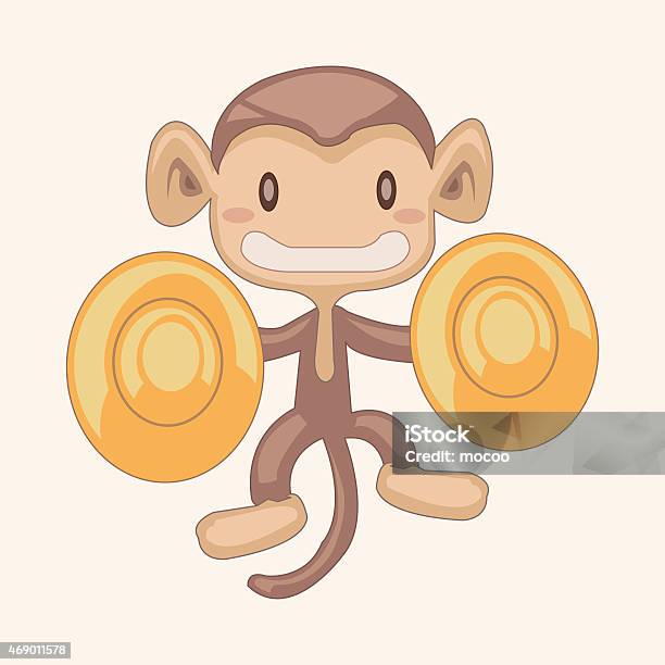 Animal Monkey Playing Instrument Cartoon Theme Elements Stock Illustration  - Download Image Now - iStock