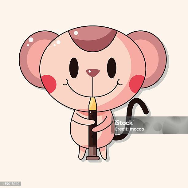 Mouse Playing Instruments Vector Animal Mouse Playing Instrument Cartoon Theme Elements Stock ...