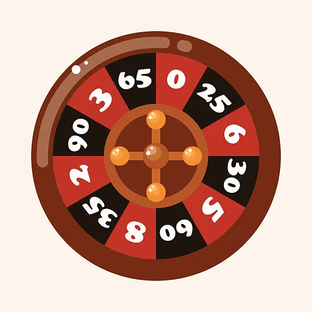 Vector illustration of casino roulette theme elements