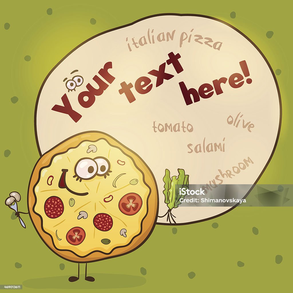 Adorable dessin animé de pizza - clipart vectoriel de Admiration libre de droits