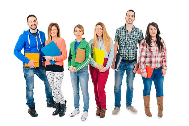 istock Group of young casual people ready for education and learning 469013854