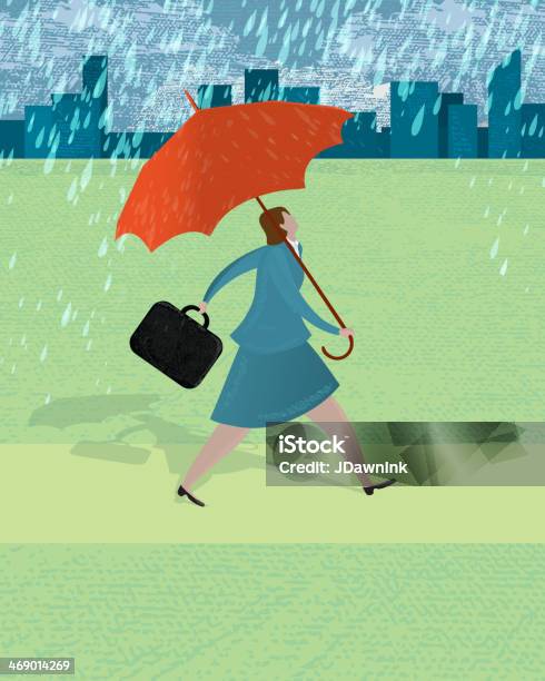 Schutz In Zweifel Konzept Stock Vektor Art und mehr Bilder von Männer - Männer, Regenschirm, Aktentasche