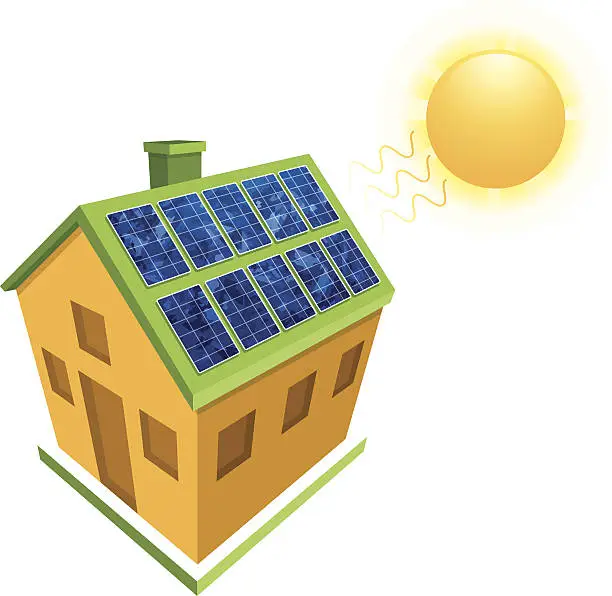 Vector illustration of Solar Panel Home