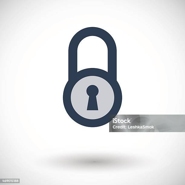 Lock Single Icon Stock Illustration - Download Image Now - 2015, Connection, Design