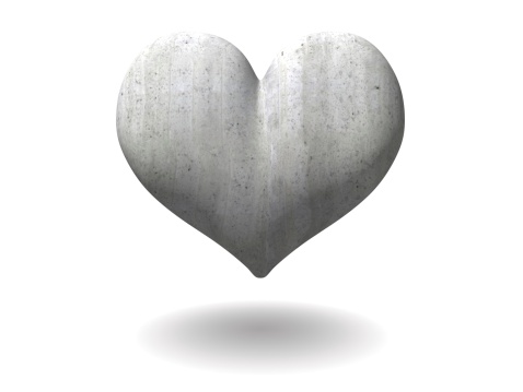 Heart made out of concrete