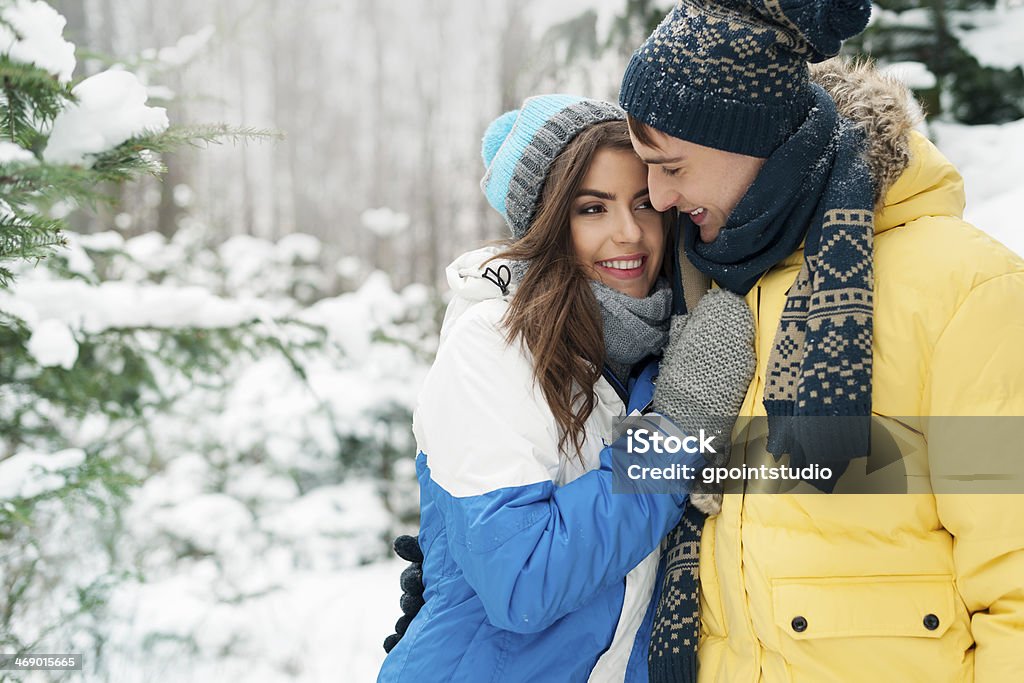 Passionate couple during winter season Passionate couple during winter season  Adult Stock Photo