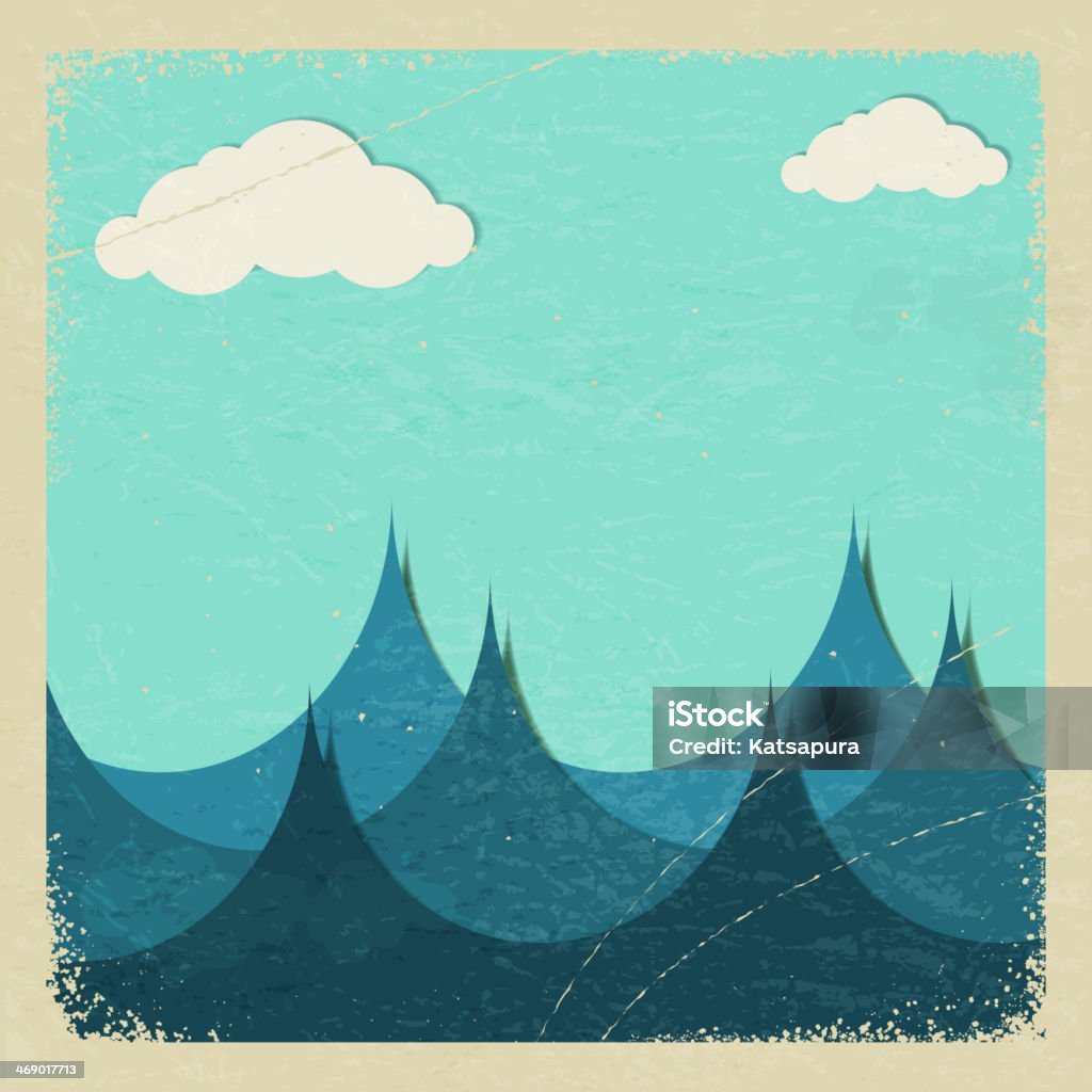 Illustration of a stormy sea and clouds  eps10 Art stock vector