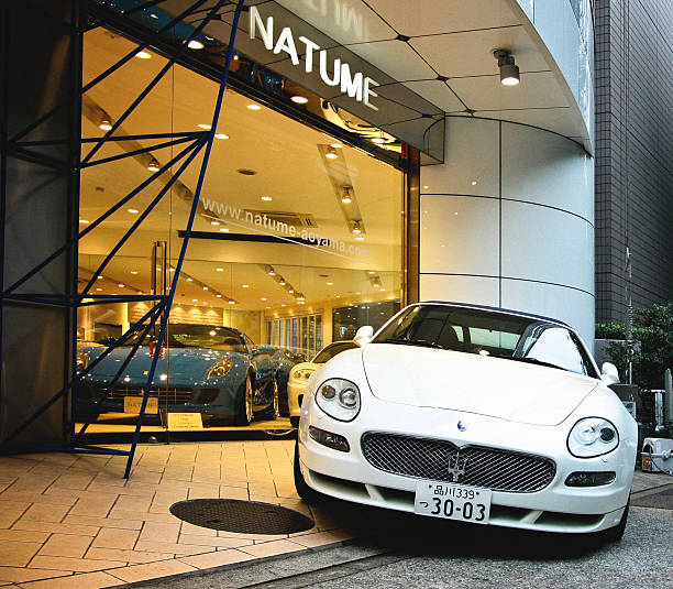 Tokyo, Japan - October 4, 2010: Maserati Coupé Cambiocorsa parked in front of the Japanese dealership of luxury cars near Roppongi station.