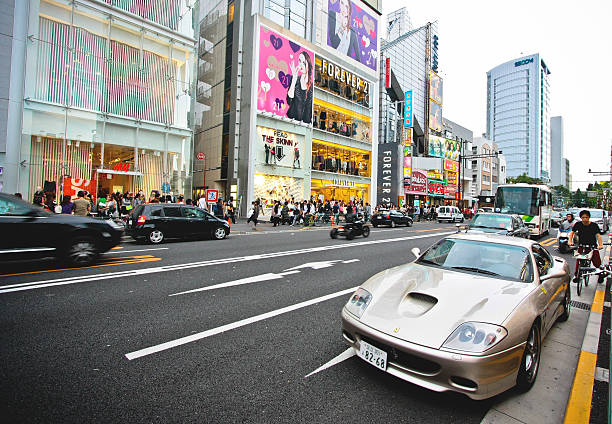 フェラーリ・575 maranello 東京で - ferrari italian culture porsche porsche 911 ストックフォトと画像