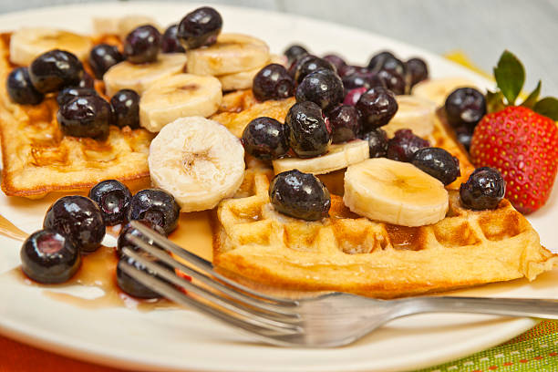 Breakfast: Waffles and Fruit