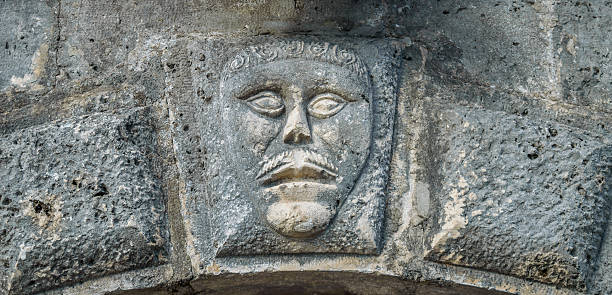 istock Bas-relief with man's face on musium 469019950