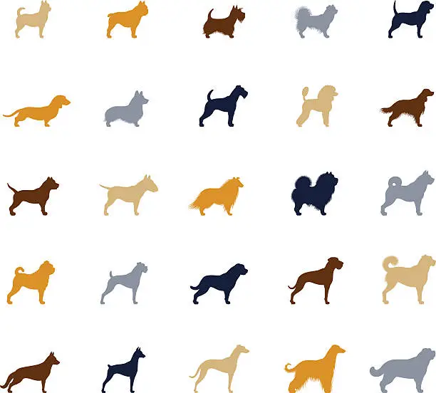 Vector illustration of Dogs Icon Set