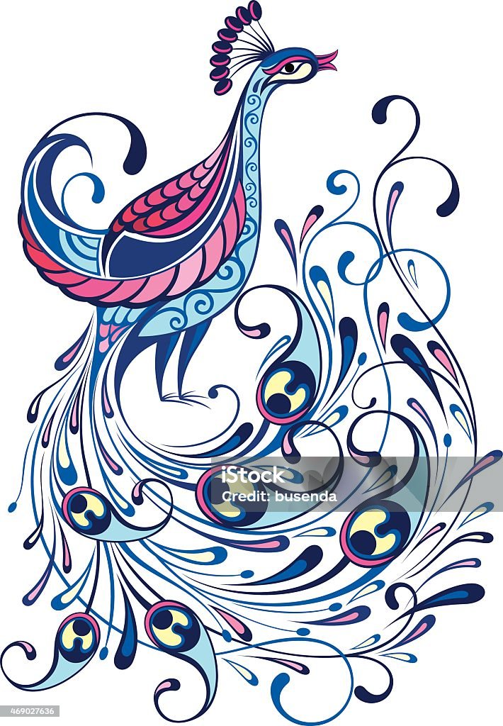 Peacock. Vector background Vector bird 2015 stock vector