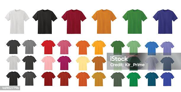 Big Tshirt Templates Collection Of Different Colors Stock Illustration - Download Image Now