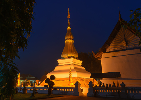 Phrathat KhamKaen - the 17th Century buddhist pagoda at Wat Chetiyaphumin,KhonKaen,Thailand.  They are public domain or treasure of Buddhism, no restrict in copy or use.