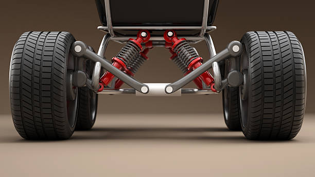 istock absorber, brake pads and Wheels. High resolution 3d render 469032952