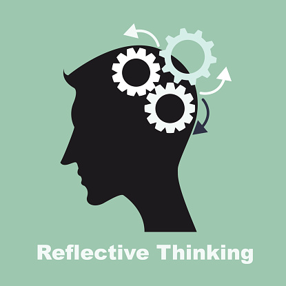 Reflective Thinking Process With Brain Gears Stock Illustration ...