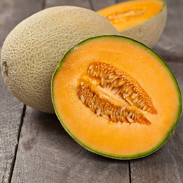 melón cantalupo - cantaloupe fotografías e imágenes de stock