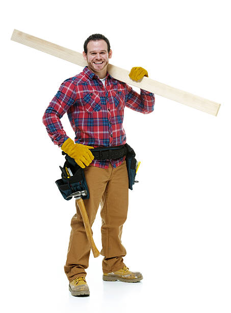 istock Front view of happy carpenter 469044293