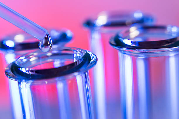 istock Test tubes closeup.medical glassware 469044504