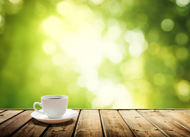 istock Single cup of coffee on a wooden surface 469046812