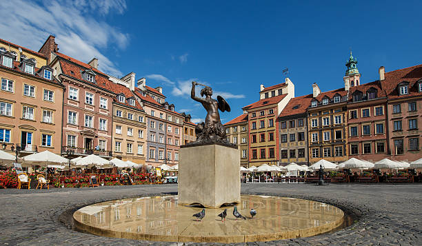 Poland's mermaid coat of arms in the Old Town, Warsaw
