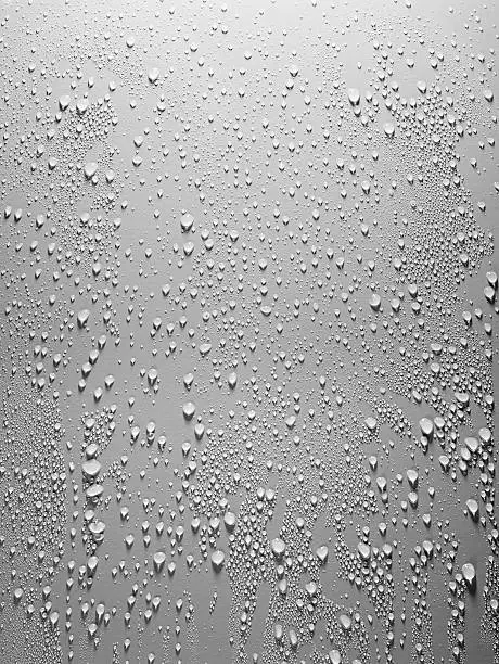 Different drops on gray background.