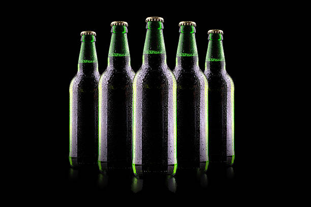 istock Bottle of beer with drops 469048541