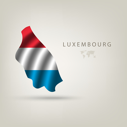 Bendera Luxembourg Sebagai Negara Dengan Bayangan Ilustrasi Stok