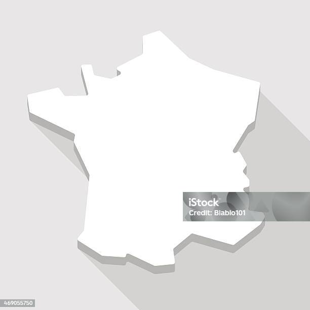 Długi Cień Ikony Mapy Francja - Stockowe grafiki wektorowe i więcej obrazów Francja - Francja, Mapa, Symbol