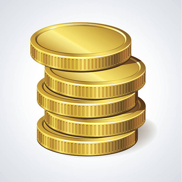 Stack of coins, money vector art illustration