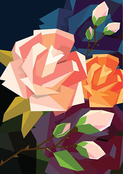 장미 - rose shape stock illustrations