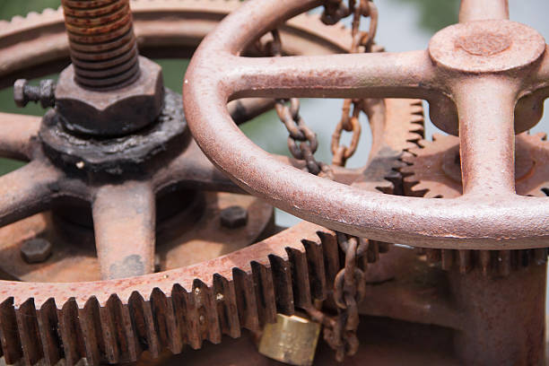 istock Irrigation Canal and Floodgate valve 469060360