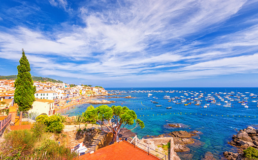 View over Calella de Palafrugell, a beautiful coastal town in the municipality of Palafrugell (province Girona) at the Costa Brava, Spain.